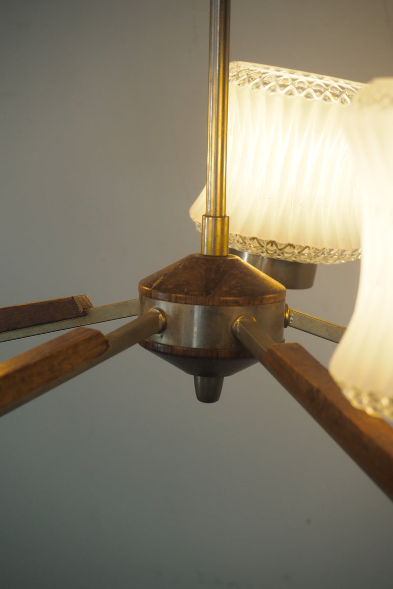 5灯カッティングガラスシャンデリア ヴィンテージ SHARK ATTACK