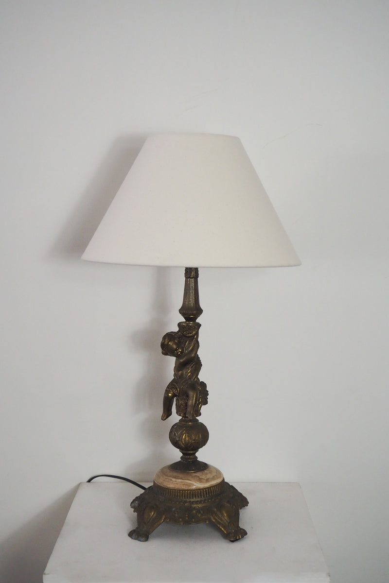 Brass x marble table lamp vintage<br> Sendagaya store