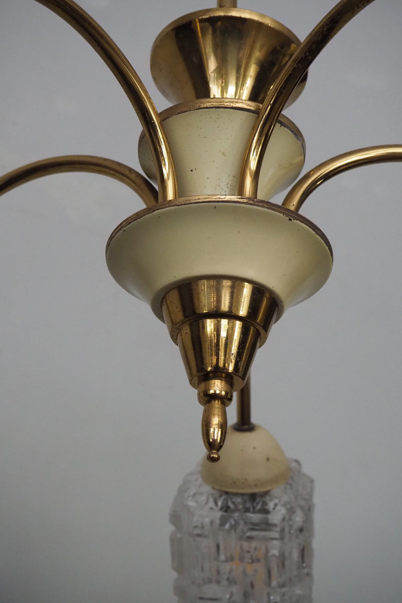 5 light design glass chandelier vintage Sendagaya