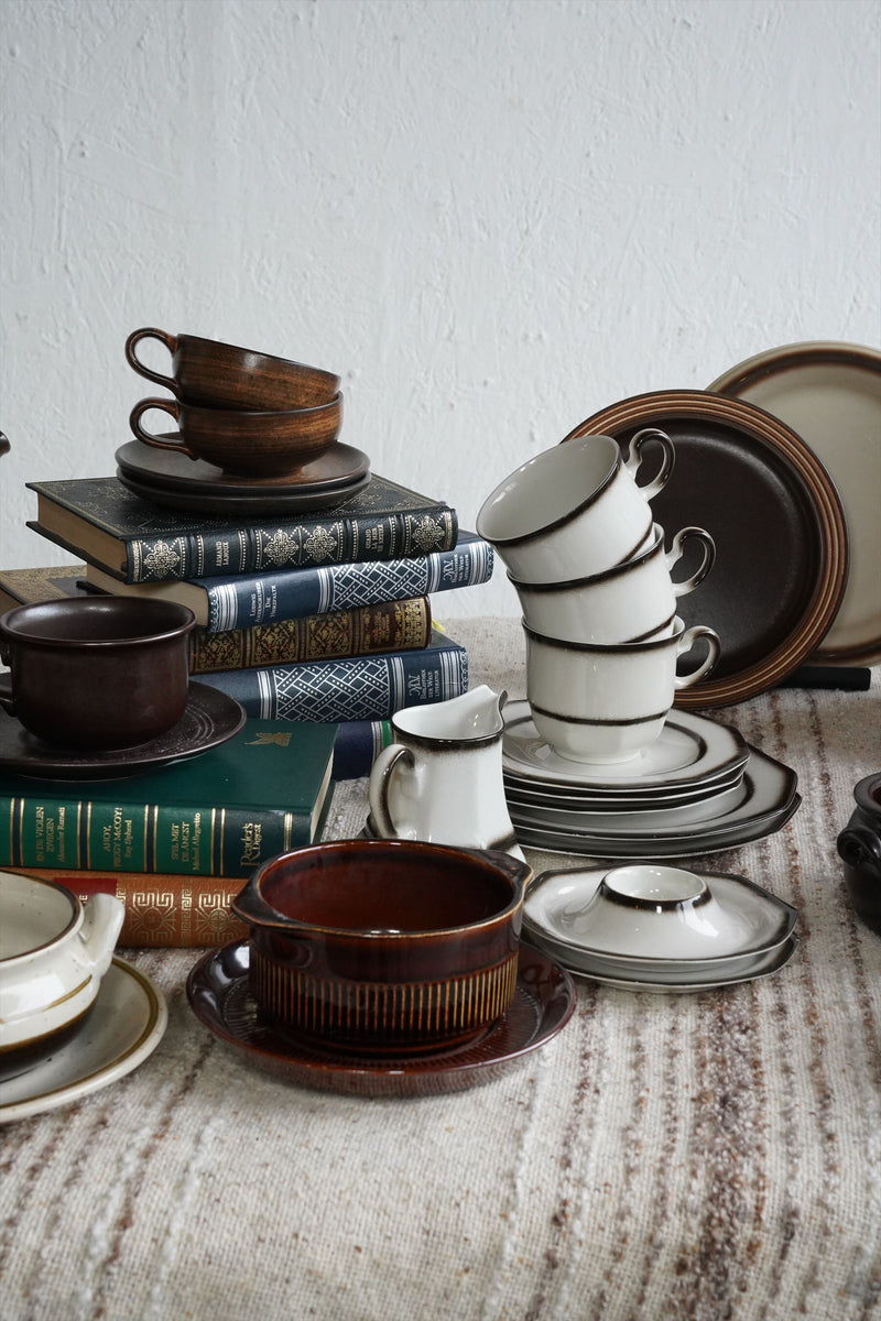 Brown Ceramic Plate Vintage Sendagaya Store