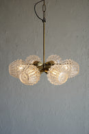 ６灯デザインガラスシャンデリア<br>1960’s , Czechoslovakia<br>大阪店 - ヴィンテージ SHARK ATTACK