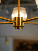 5灯 デザインガラスシャンデリア <br>1960's , Sweden <br>大阪店 - ヴィンテージ SHARK ATTACK