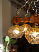 5灯 デザインガラスシャンデリア <br>1960's-1970's <br>大阪店 - ヴィンテージ SHARK ATTACK