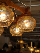 5灯 デザインガラスシャンデリア <br>1960's-1970's <br>大阪店 - ヴィンテージ SHARK ATTACK