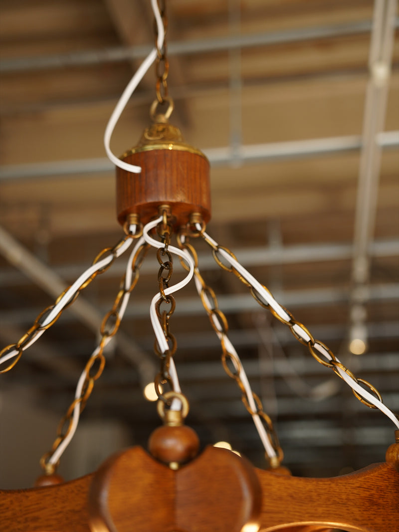 5灯 デザインガラスシャンデリア <br>1960's-1970's <br>大阪店 - ヴィンテージ SHARK ATTACK