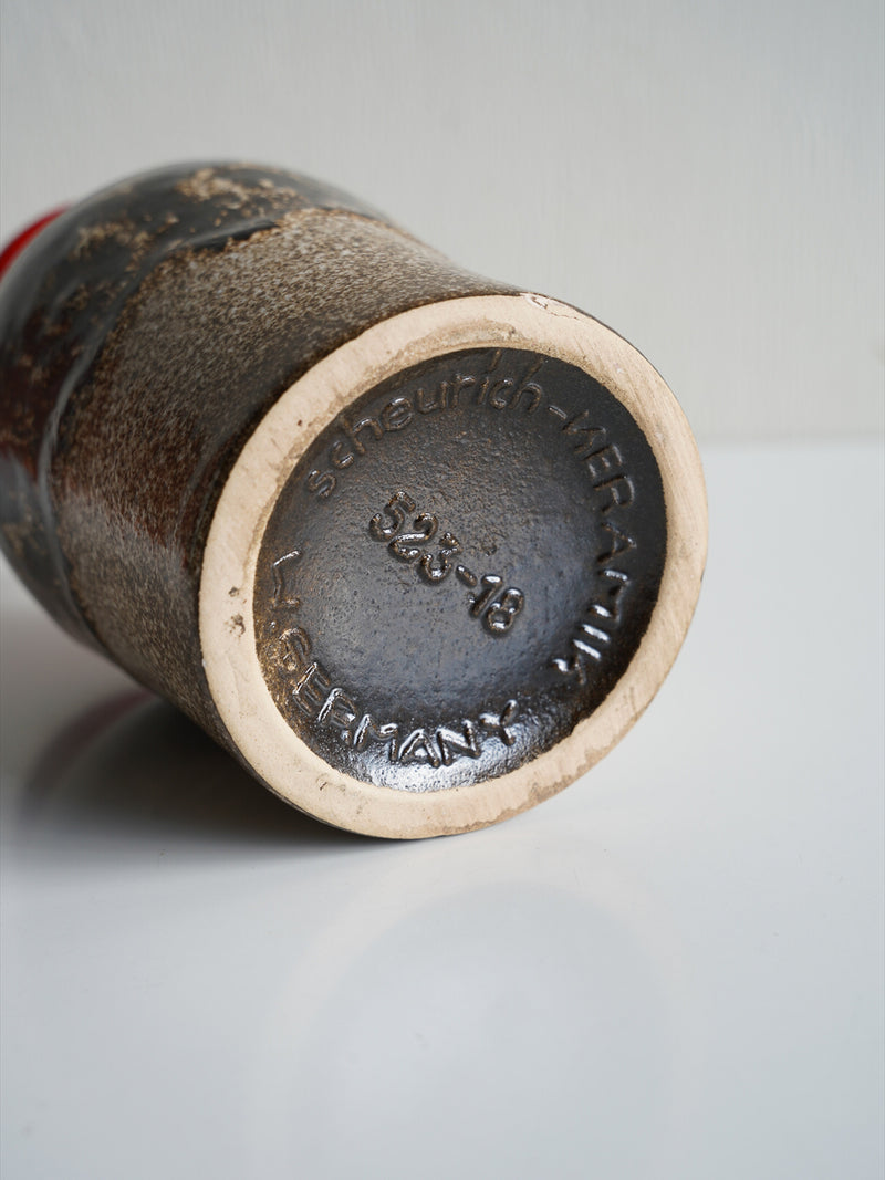 Scheurich 523/18 <br>Fat Lava <br>セラミック フラワーベース <br>1970's , West Germany <br>大阪店 - ヴィンテージ SHARK ATTACK