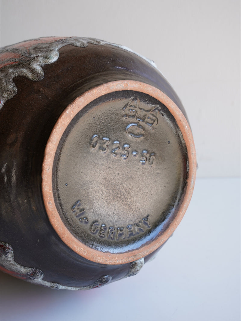 Carstens Tönnieshof 0325/50 <br>Fat Lava <br>セラミック フラワーベース <br>1960's-1970's , West Germany <br>大阪店