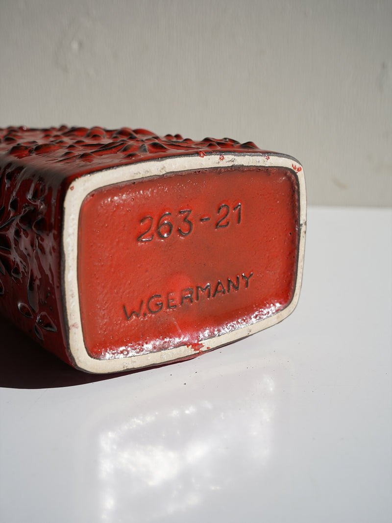 Scheurich 263/21 <br>Fat Lava <br>セラミック フラワーベース <br>1960's , West Germany <br>大阪店