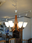 Dřevo Humpolec <br>6灯 ガラス シャンデリア <br>1950's-1960's , Czechoslovakia <br>大阪店