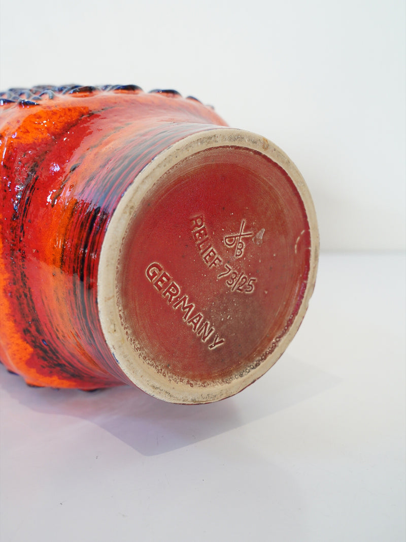 Dümler & Breiden , RELIEF , 73/25 <br>Fat Lava <br>セラミック フラワーベース <br>1970's , West Germany <br>大阪店