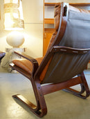 Rybo Rykken , Elsa & Nordahl Solheim <br> レザー ラウンジチェア <br> 1970’s , Norway <br> 大阪店