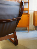 Rybo Rykken , Elsa & Nordahl Solheim <br> レザー ラウンジチェア <br> 1970’s , Norway <br> 大阪店