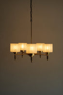 5灯デザインガラスシャンデリア<br>大阪店 hold nkmr - ヴィンテージ SHARK ATTACK