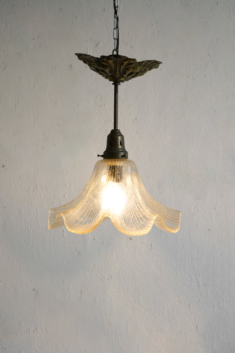 Vintage frosted glass pendant lamp Osaka store