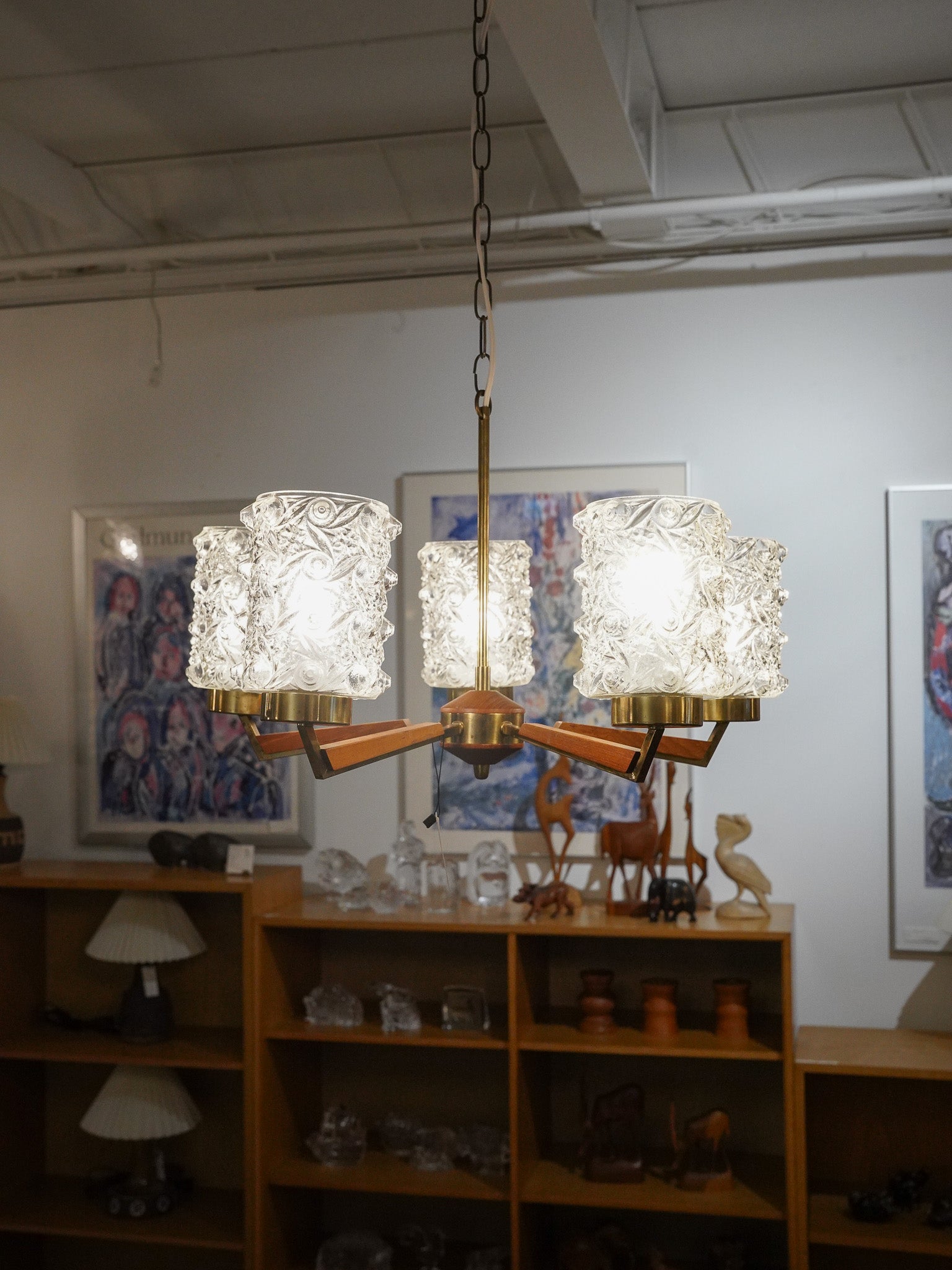 5灯シャンデリア - 1960's Sweden - 大阪店