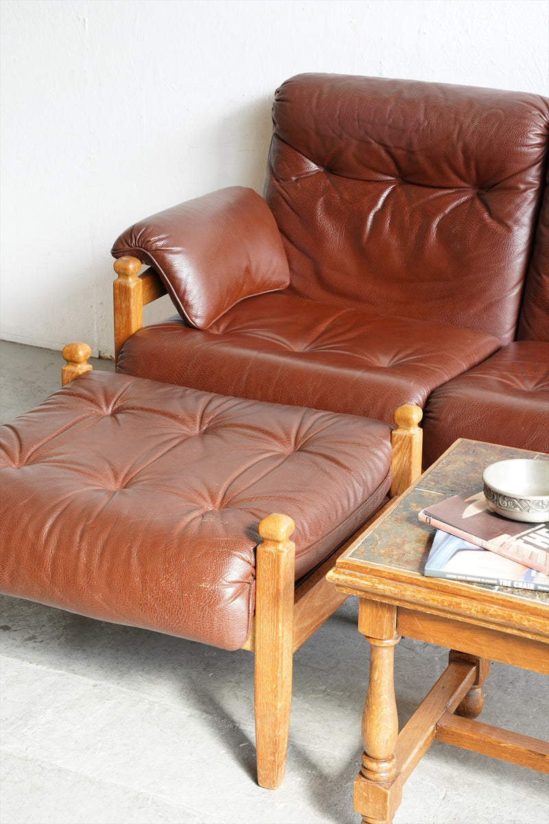 3P leather sofa vintage<br> Osaka store