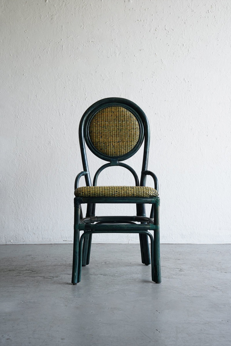 Bentwood x Rattan Blue Paint Dining Chair Vintage Osaka Store