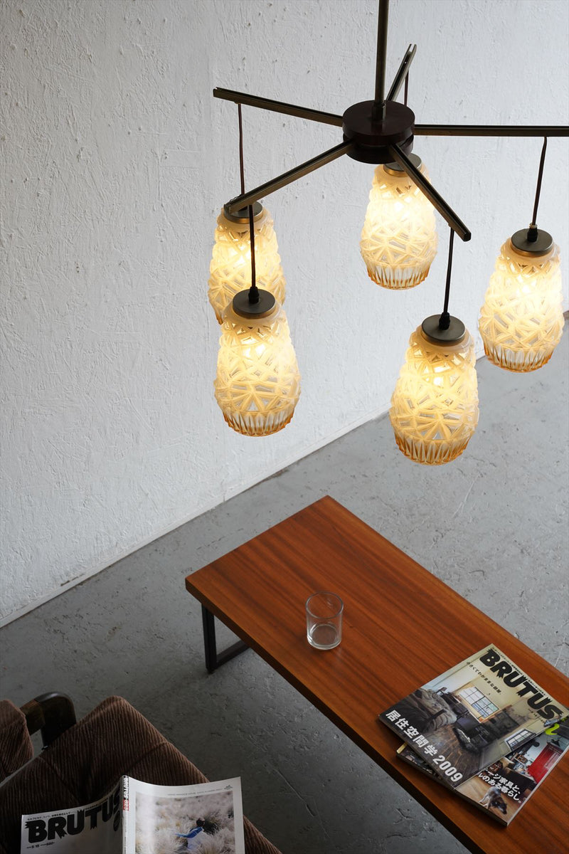 5 lights design glass pendant lamp vintage<br> Osaka store
