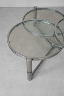 スライド式ガラストップテーブル <br> 1980‘s, Italy <br> cerote antiques