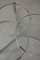 スライド式ガラストップテーブル <br> 1980‘s, Italy <br> cerote antiques