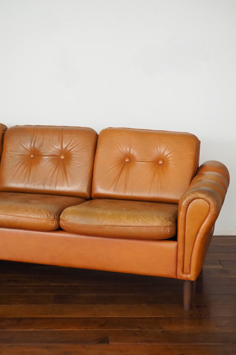 leather threesome sofa vintage<br> Yamato store