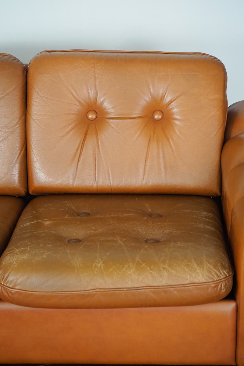 leather threesome sofa vintage<br> Yamato store