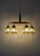 6灯アンバーガラスシャンデリア <br> 1970‘s Czechoslovakia <br> cerote antiques - ヴィンテージ SHARK ATTACK