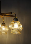 6灯アンバーガラスシャンデリア <br> 1970‘s Czechoslovakia <br> cerote antiques - ヴィンテージ SHARK ATTACK