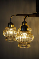 6灯アンバーガラスシャンデリア <br> 1970‘s Czechoslovakia <br> cerote antiques - ヴィンテージ SHARK ATTACK