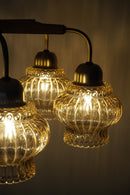 6灯アンバーガラスシャンデリア <br> 1970‘s Czechoslovakia <br> cerote antiques - ヴィンテージ SHARK ATTACK