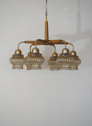 6灯アンバーガラスシャンデリア <br> 1970‘s Czechoslovakia <br> cerote antiques - ヴィンテージ SHARK ATTACK