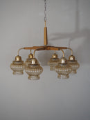 6灯アンバーガラスシャンデリア <br> 1970‘s Czechoslovakia <br> cerote antiques - ヴィンテージ SHARK ATTACK