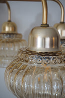 6灯アンバーガラスシャンデリア <br> 1970‘s Czechoslovakia <br> cerote antiques - ヴィンテージ SHARK ATTACK