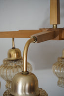 6灯アンバーガラスシャンデリア <br> 1970‘s Czechoslovakia <br> cerote antiques - ヴィンテージ SHARK ATTACK