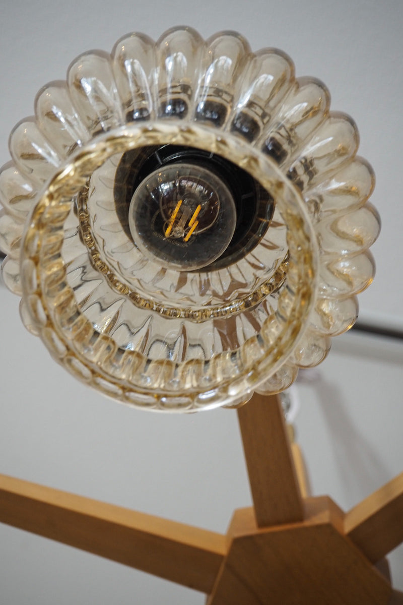 6灯アンバーガラスシャンデリア <br> 1970‘s Czechoslovakia <br> cerote antiques - ヴィンテージ SHARK ATTACK