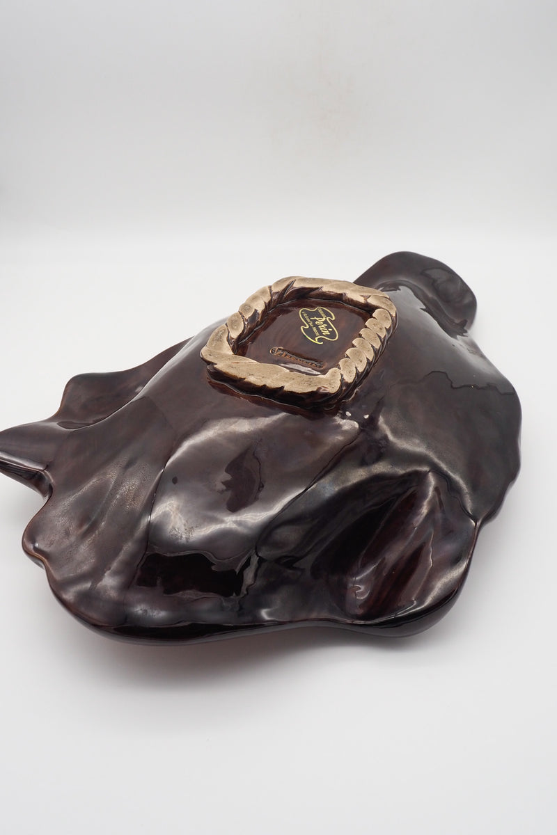 Vallauris <br>シェルモチーフ セラミックプレート <br> 1960-1970s , France <br>cerote antiques - ヴィンテージ SHARK ATTACK