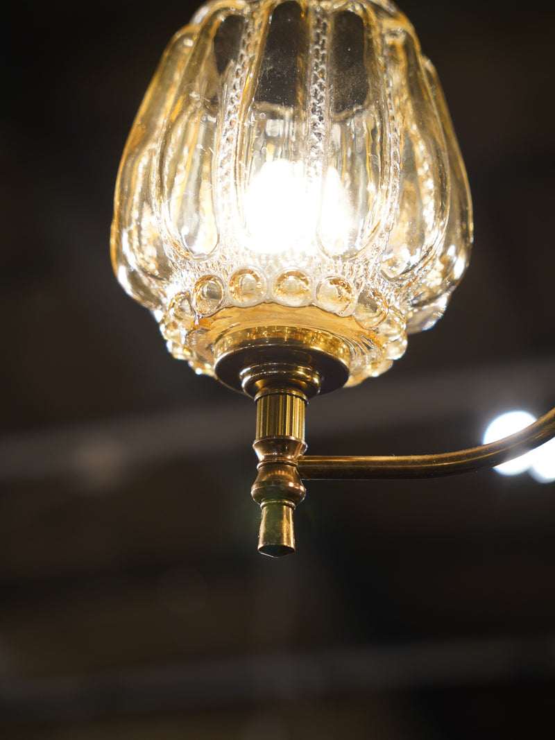 3灯 デザインガラス シャンデリア <br>1970's <br>大和店 - ヴィンテージ SHARK ATTACK