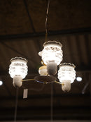 LUSTY K.P. KAMENICKY SENOV <br>3灯 デザインガラス シャンデリア <br>1960's-1970's , Czechoslovakia <br>大和店 - ヴィンテージ SHARK ATTACK