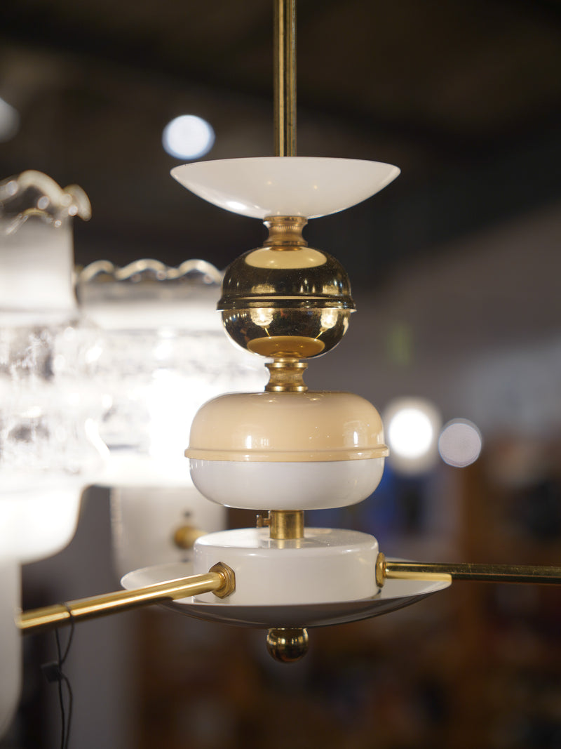 LUSTY K.P. KAMENICKY SENOV <br>3灯 デザインガラス シャンデリア <br>1960's-1970's , Czechoslovakia <br>大和店 - ヴィンテージ SHARK ATTACK