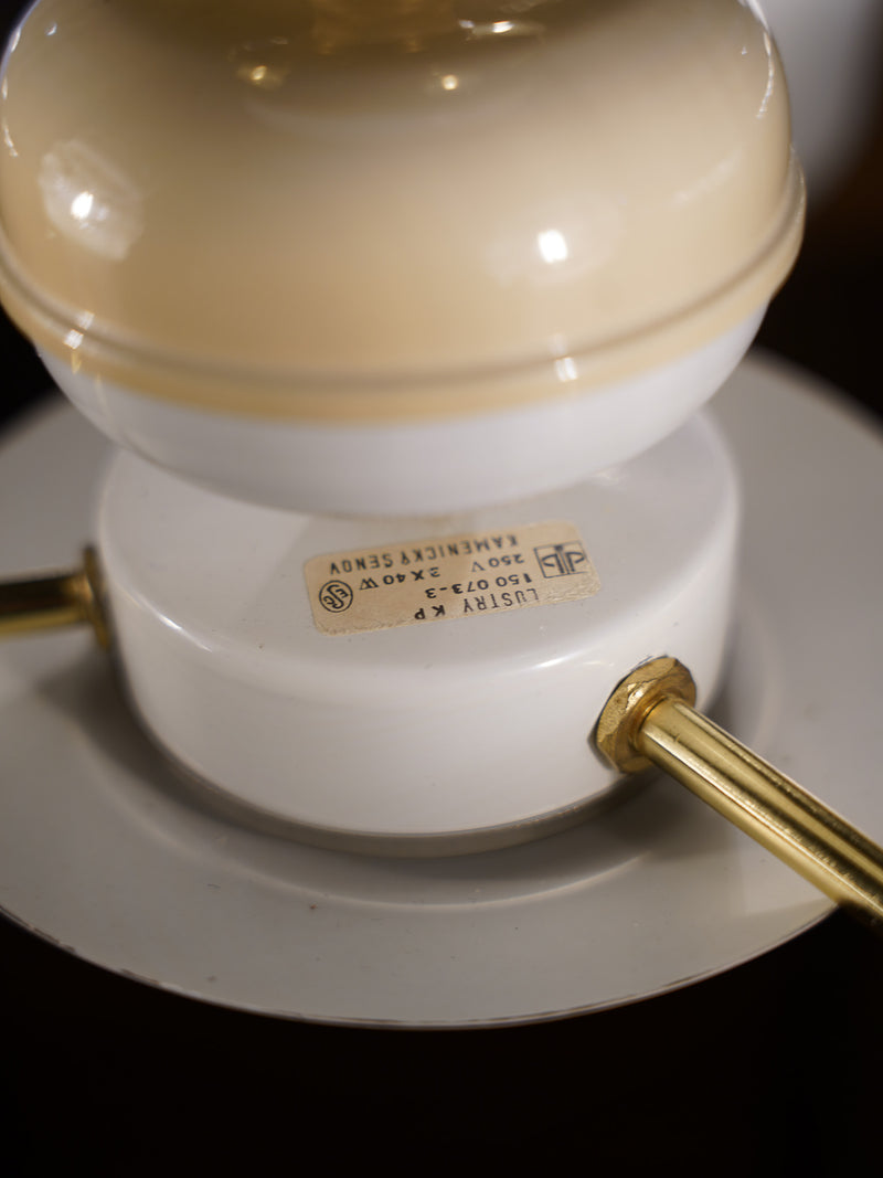 LUSTY K.P. KAMENICKY SENOV <br>3灯 デザインガラス シャンデリア <br>1960's-1970's , Czechoslovakia <br>大和店 - ヴィンテージ SHARK ATTACK