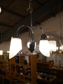 Elektroinstala Děčín <br>2灯 ガラス シャンデリア <br>1950's-1970's , CzechSlovakia <br>大和店 - ヴィンテージ SHARK ATTACK