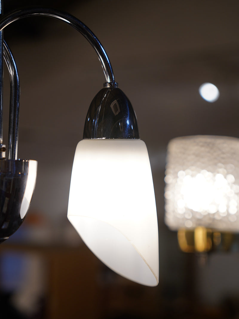 Elektroinstala Děčín <br>2灯 ガラス シャンデリア <br>1950's-1970's , CzechSlovakia <br>大和店 - ヴィンテージ SHARK ATTACK