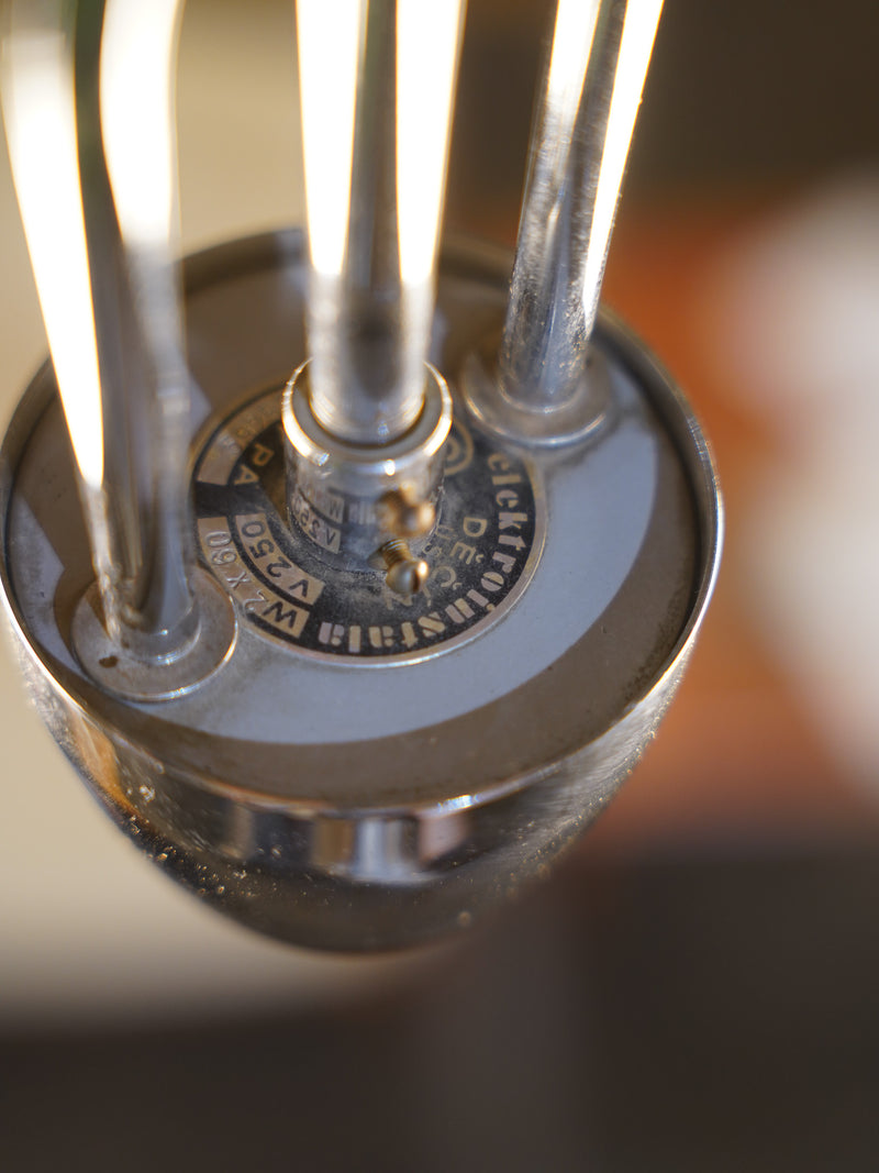 Elektroinstala Děčín <br>2灯 ガラス シャンデリア <br>1950's-1970's , CzechSlovakia <br>大和店 - ヴィンテージ SHARK ATTACK