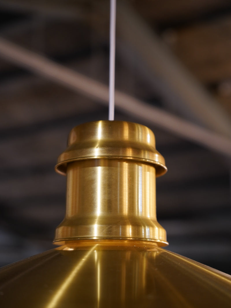 Holmegaard , Sidse Werner <br>"Skibslampe" 真鍮 ペンダントランプ <br>1973 , Denmark <br>ceroteantiques - ヴィンテージ SHARK ATTACK