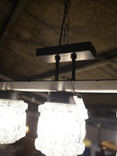 3灯カッティングガラス シャンデリア <br>CzechSlovakia <br>大和店 - ヴィンテージ SHARK ATTACK