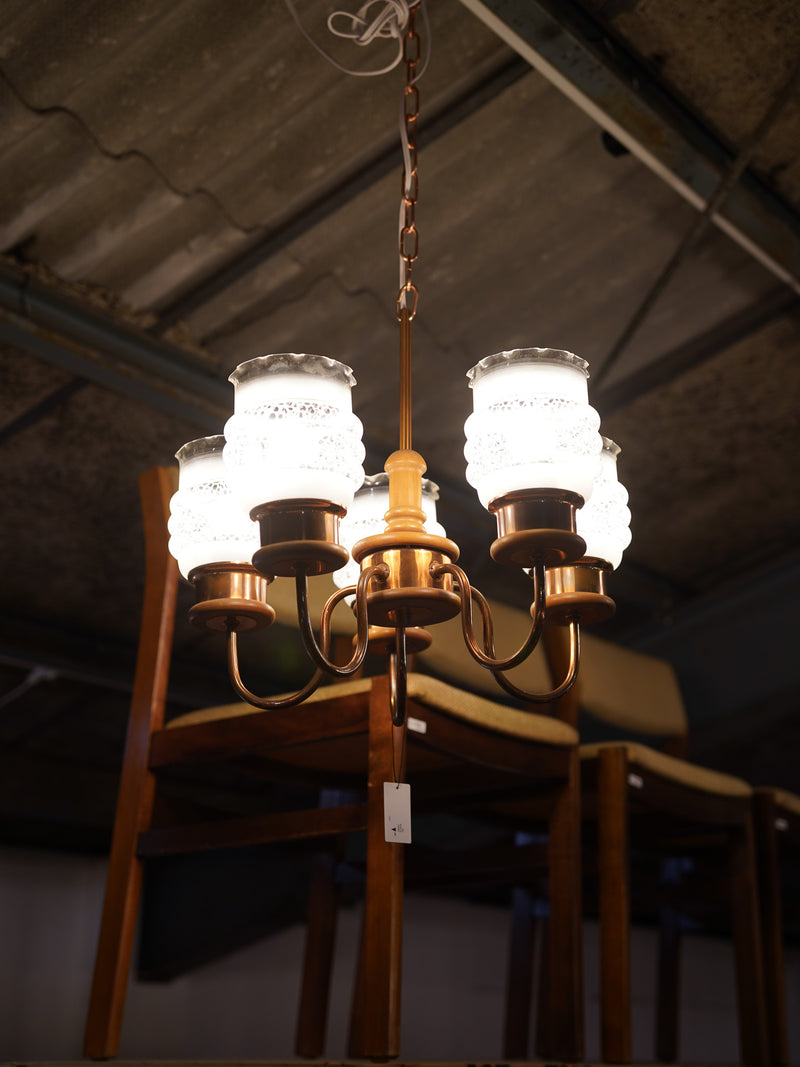 5灯 ガラスシャンデリア/ペンダントランプ <br> 大和店 - ヴィンテージ SHARK ATTACK