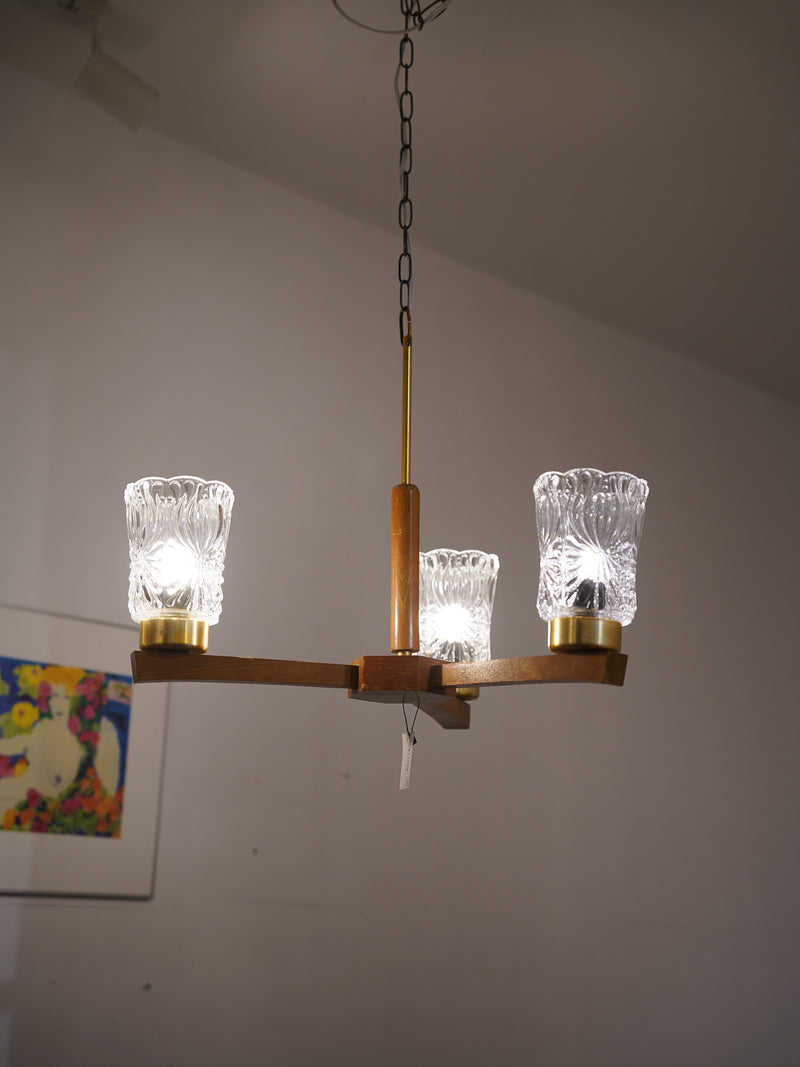 3灯 ガラスシャンデリア/ペンダントランプ <br> cerote antiques - ヴィンテージ SHARK ATTACK