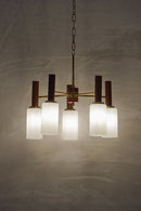 5灯シャンデリア <br>1960's , Denmark <br>cerote antiques - ヴィンテージ SHARK ATTACK