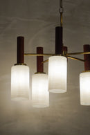 5灯シャンデリア <br>1960's , Denmark <br>cerote antiques - ヴィンテージ SHARK ATTACK