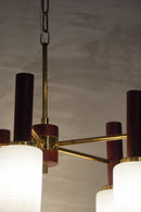 5灯シャンデリア <br>1960's , Denmark <br>cerote antiques - ヴィンテージ SHARK ATTACK